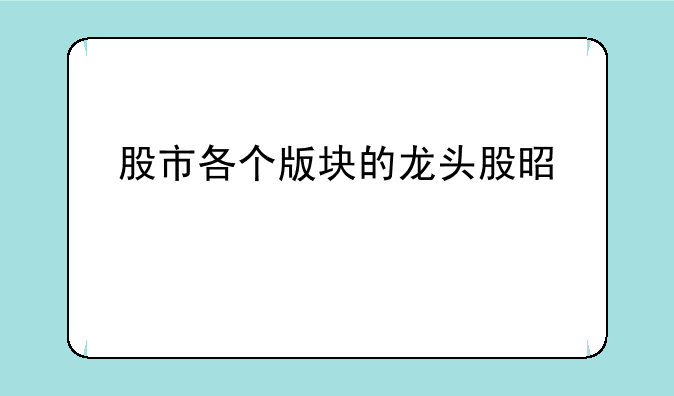 股市各个版块的龙头股是什么