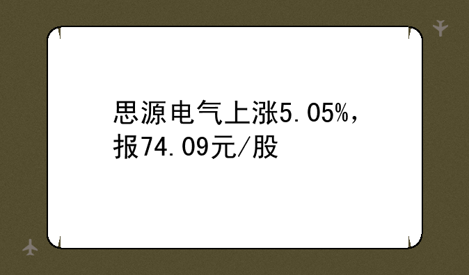 思源电气上涨5.05%，报74.09元/股