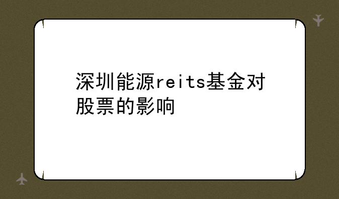 深圳能源reits基金对股票的影响