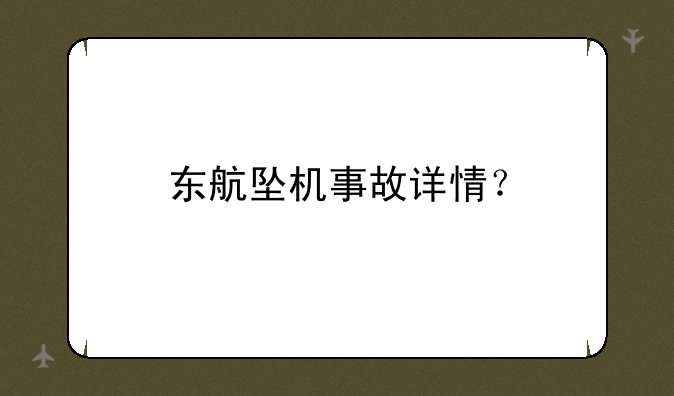 东航坠机事故详情？