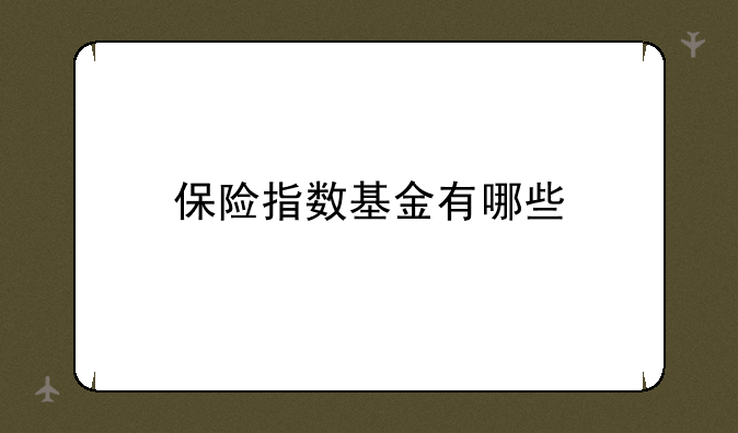 指数基金有哪些.保险指数基金有哪些