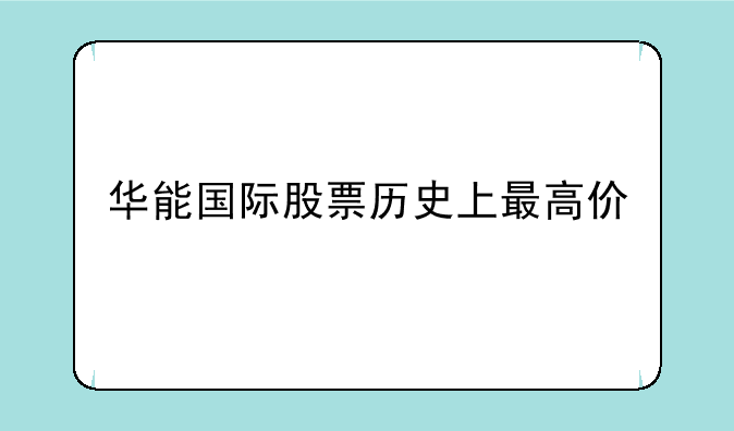 华能国际股票历史上最高价