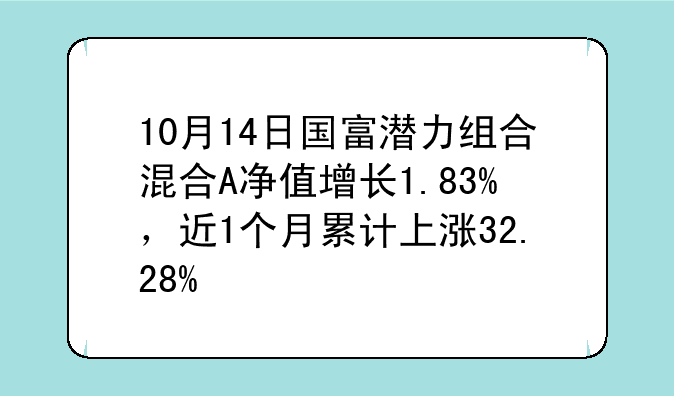 10月14日国富潜力组合混合A净值增长1.83%，近1个月累计上涨32.28%